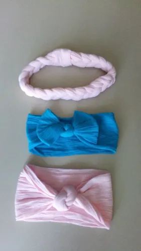 Kit com 3 turbantes para bebe