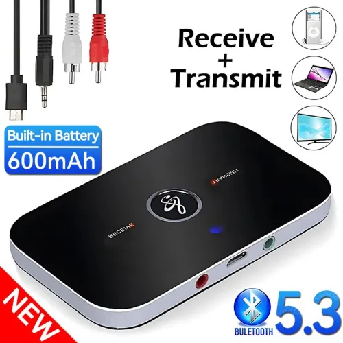 Adaptador Bluetooth 5.3 Receptor e Transmissor 600mAh