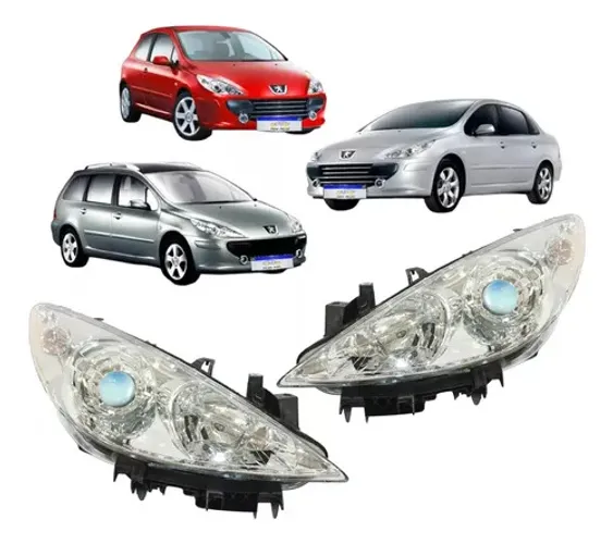 Farol Peugeot 307 2007 2008 2009 2010 2011 2012 Cromado Novo
