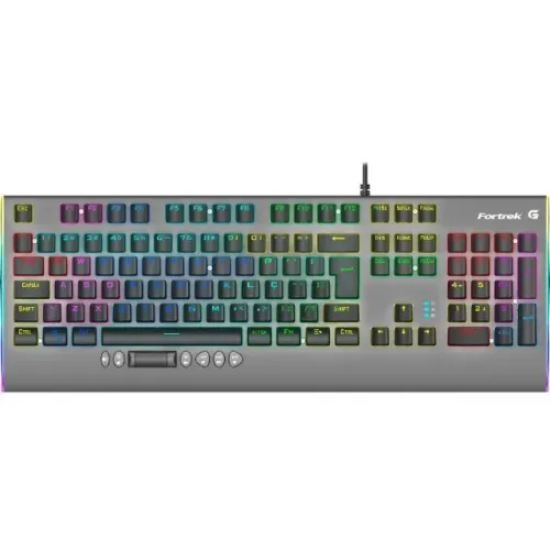 Teclado Mecânico Fortrek Cruiser Dark Grey RGB Switch Blue - WZetta