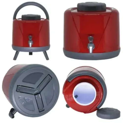 Garrafa Galão Botijão 5lt Unitermi Tererê Café Leite Cor Vermelho Tampa Cinza
