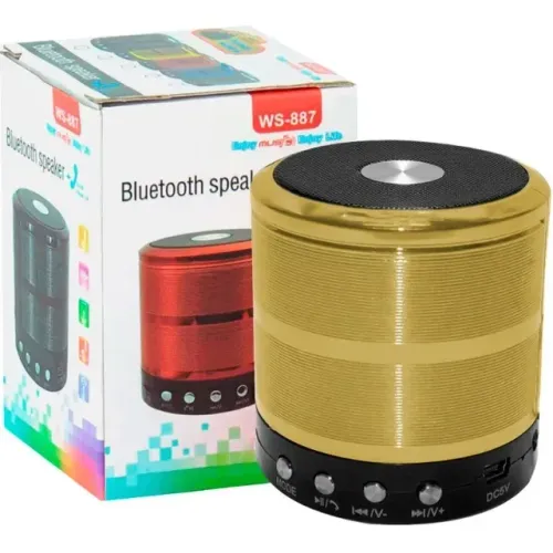Caixa de Som 887 Mini Caixinha Bluetooth Portatil Usb Sd Fm Bateria Recarregavel Amplifica