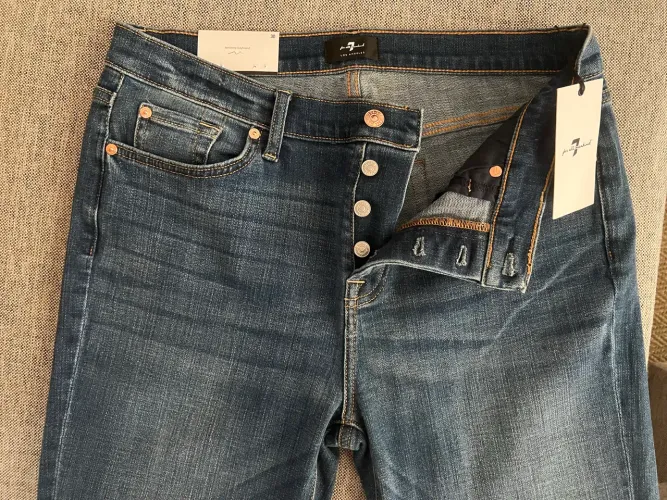 Calça jeans 7 for all mankind boyfriend tamanho 30 veste 42 44 nova com etiqueta  