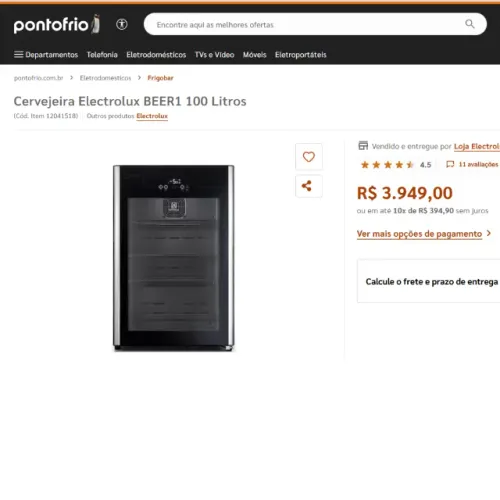 Vendo pela metade do Preço Cervejeira Eletrolux 100l 