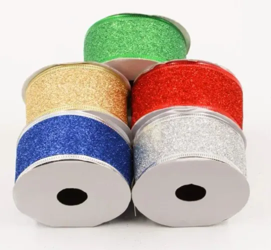 KIT 5 FITAS NATALINAS  ARAMADA 40MM EM POLIESTER COM 2,7M 