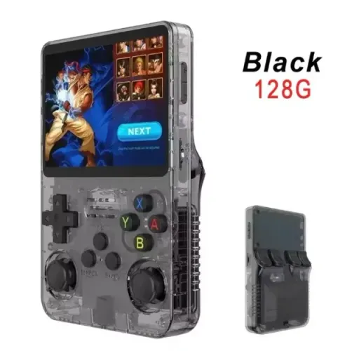R36S Console de videogame portátil retro, Linux, 3.5-Polegada tela IPS, 128GB, 15000 jogos