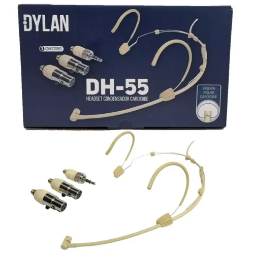 Microfone Headset Condensador Cardioide Dylan DH-55 Direcional
