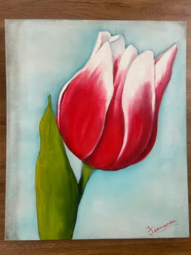Quadro tinta a óleo flor