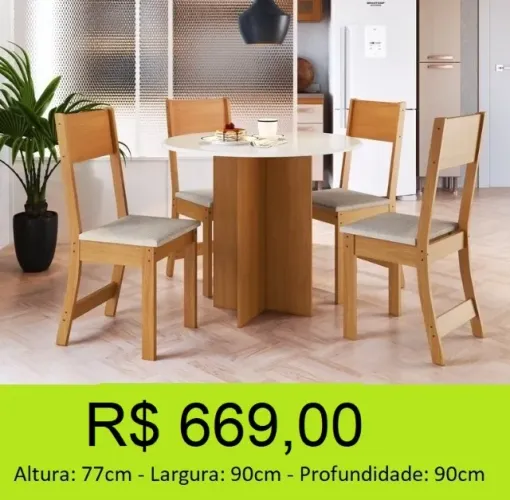 Mesa de jantar 4 Cadeira maravilhosa