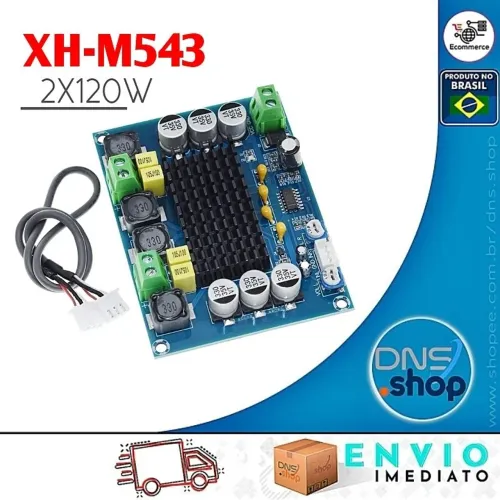 Placa Amplificadora De Áudio 2 Canais 120W Estéreo CHIP TPA-3116