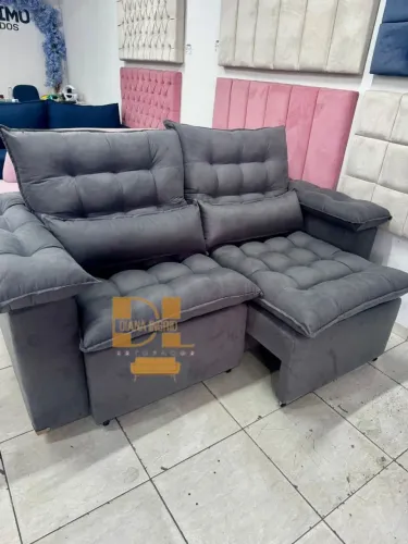 Sofá Cinza Modular Confortável