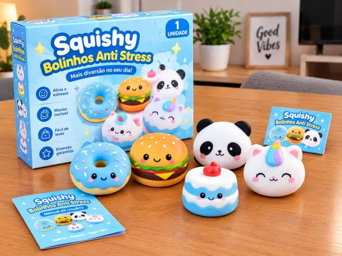 Squishy Bolinho Anti-Stress Fofo - Brinquedo Sensorial