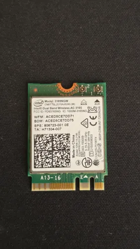 Placa wireless Intel 3165NGW Wi-Fi e Bluetooth Notebook