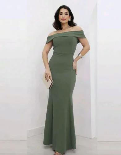 Vestido Longo Ombro a Ombro Tomara que Caia Para Festas
