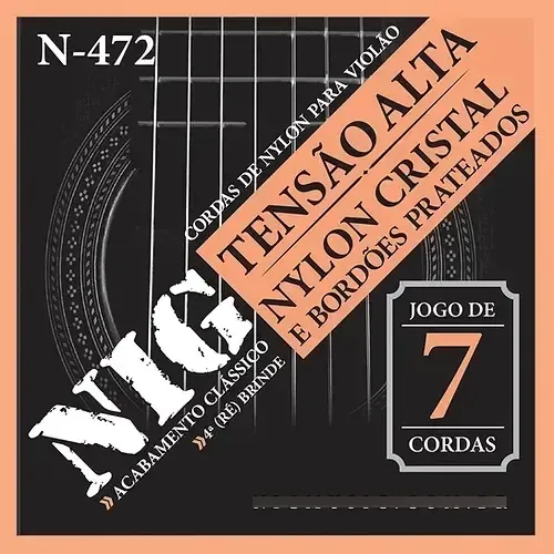 ncordoamento para Violão Nylon 7 Cordas NIG N472 com Alta Tensão