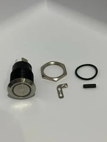 Botão Pulso Inox Momentâneo 19mm Led 12v