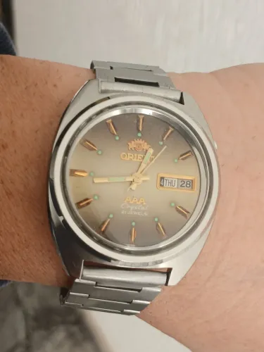 Belo Relógio antigo de coleção raro ORIENT AUTOMÁTICO JAPAN AAA década de 1970