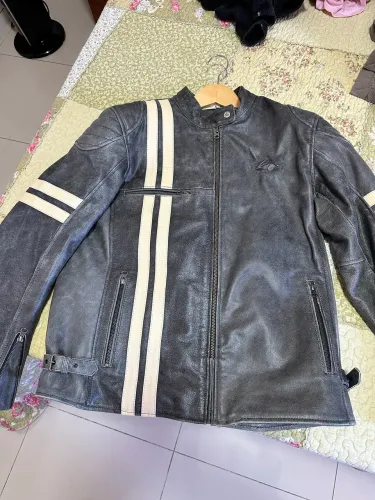 Jaqueta de couro moto Racing Rabbit Old School
