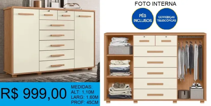 Cômoda - entrega e montagem gratuita!!