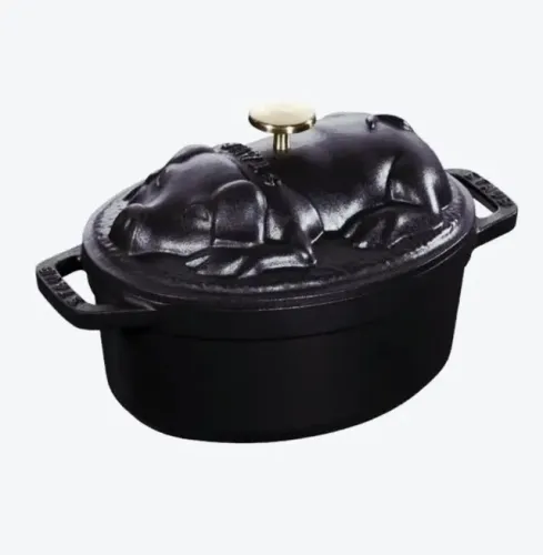 Panela Francesa Pig Porco Auto Relevo Staub
