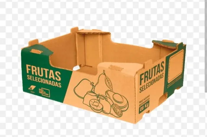 Caixa de papelão de frutas e legumes