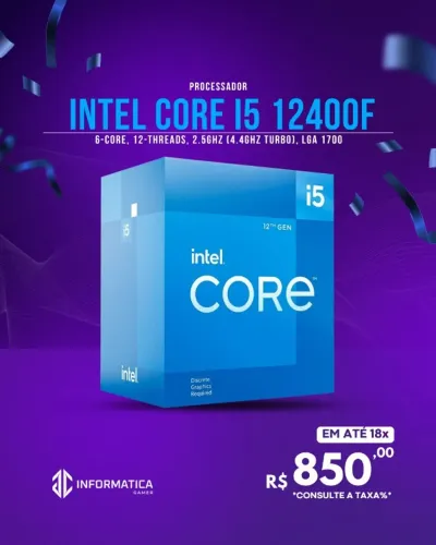 PROCESSADOR INTEL CORE I5 12400F