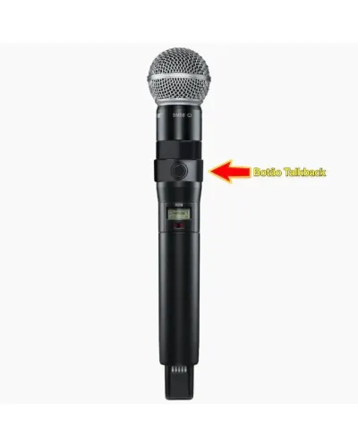 Microfone Shure Sem Fio Axient Digital ADX2 SM58 Com TalkBack AD651B