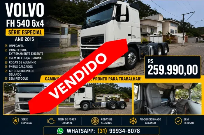 Cavalo Volvo FH 540 6x4 2015 impecável
