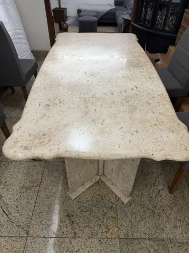 Mesa de jantar de mármore Bege Bahia