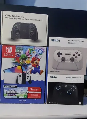 Nintendo Switch Oled 256gb Desbloqueado Lr Games+3 Controles NOVOS