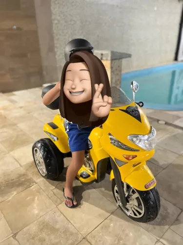 Moto Elétrica Infantil Biemme Sprint Turbo Amarela Com Capacete 12v