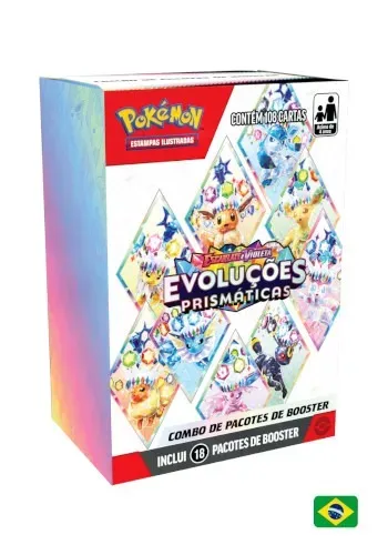 Budle (Mini BB) de evoluções prismáticas - Pokémon - 18 BOOSTERS