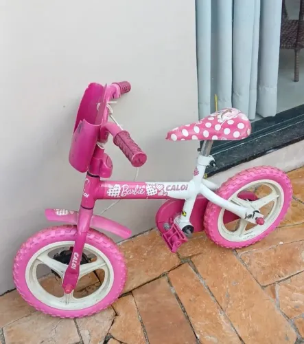 Bicicleta infantil caloi barbie aro 12 - rosa - menina 3 a 5 anos