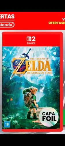 The legend of Zelda Ocarina of Time switch 2 capa Foil