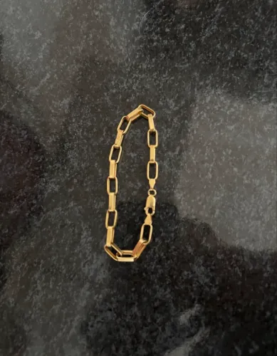 pulseira tijolinho em ouro 18k