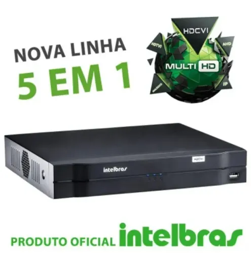 DVR CFTV Intelbras HDCVI 1016, 16 canais, HD 2TB WD Purple Roxo, com fonte