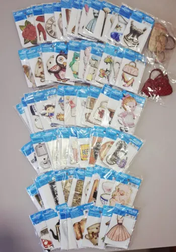 Kit de 118 Apliques MDF e Papel Litoarte e outros diversos