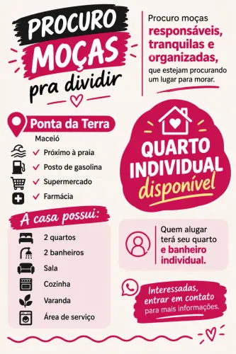 Procuro uma mulher para dividir