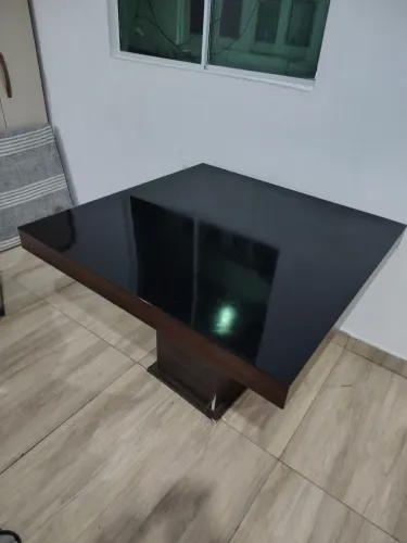 Mesa MDF e vidro 350 com 4 cadeiras