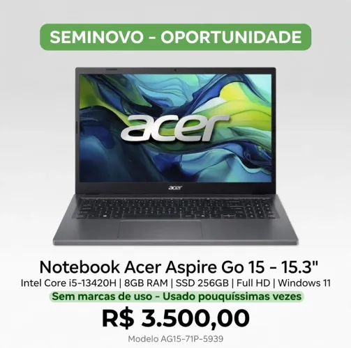 Vendo notebook acer 