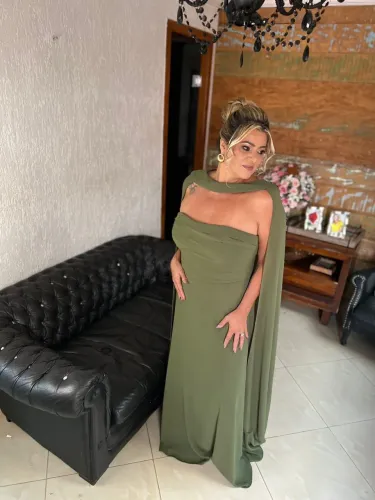 Vestido festa verde oliva - veste G e GG