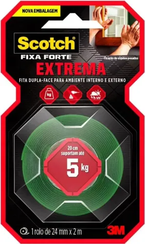 Fita dupla face 3M 5kg kit com 25 unidades
