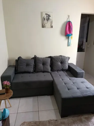 Sofá de canto cinza 