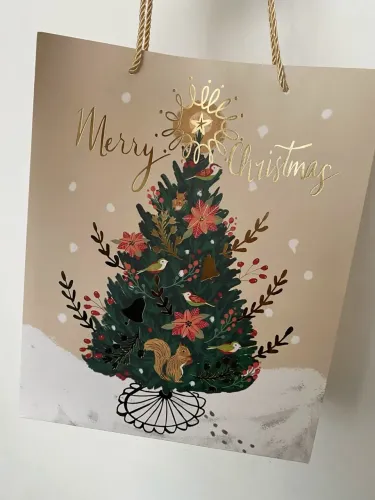 sacola de presente natalina grande