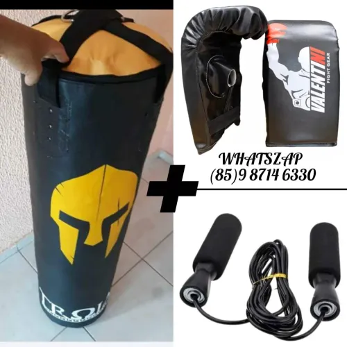 Saco de pancadas profissional luvas e corda. Entrega grátis 