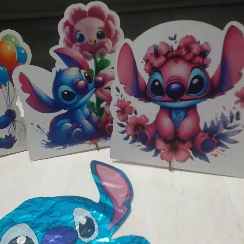 Displays de mesa Tema STITCH + Balão STITCH