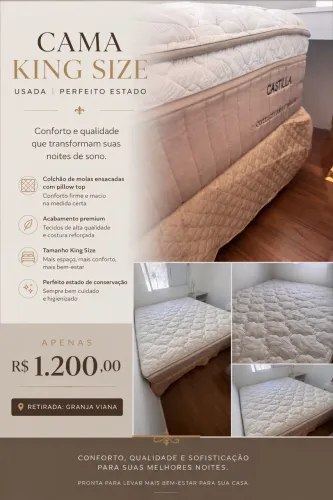 VENDE-SE CAMA KING SIZE PERFEITO ESTADO