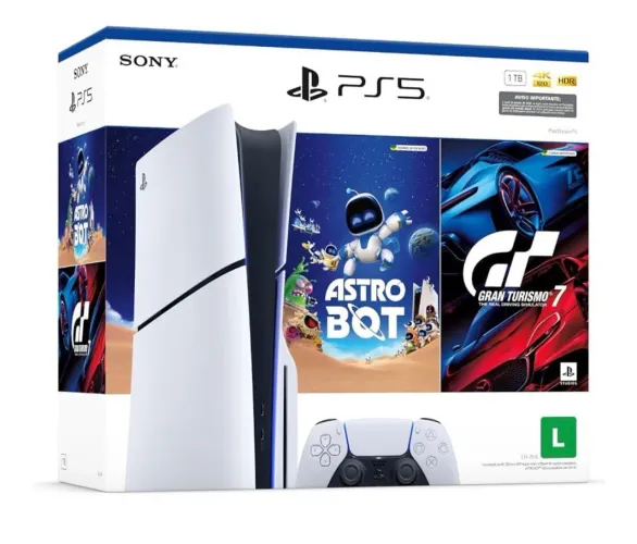 PS5 SLIM 1TB + 2 jogos