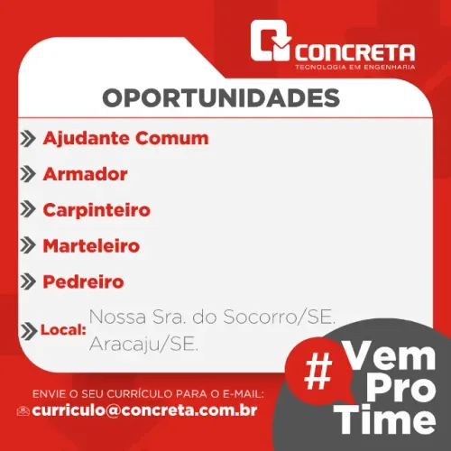 OPORTUNIDADES DE EMPREGO - ARACAJU/SE
