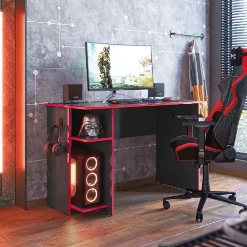 ESCRIVANINHA GAMER PRETO/VERMELHO PRONTA ENTREGA